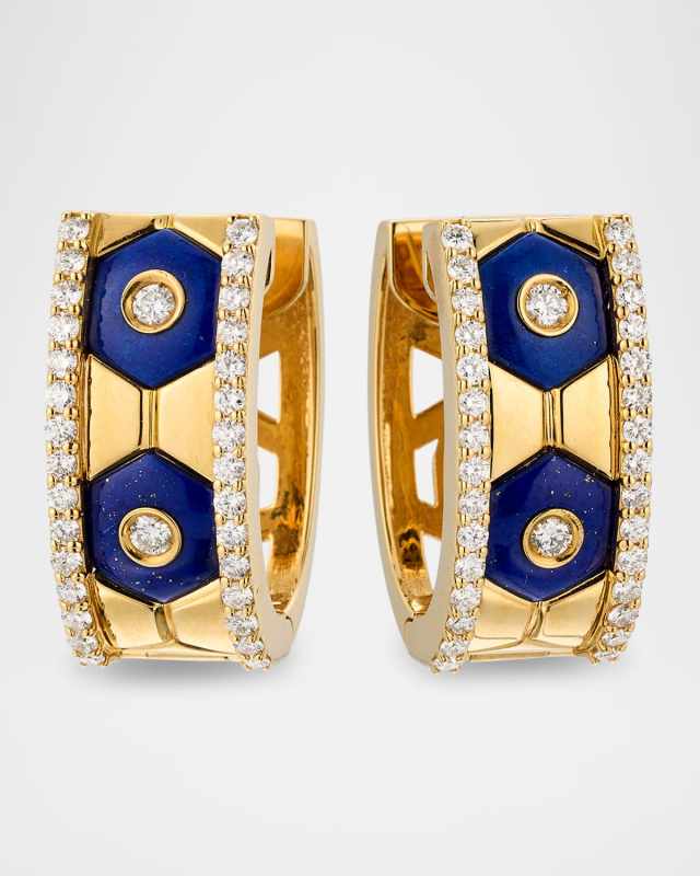 Baia Sommersa 18K Yellow Gold Earrings with Sapphires, Lapis, and Diamonds